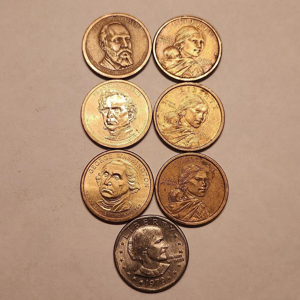 LOT OF SEVEN 1 Dollar Coins